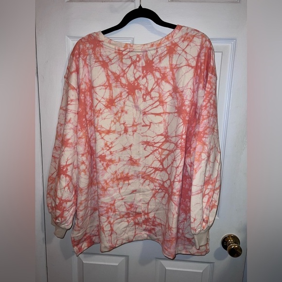 NWOT RACHEL COMEY Target Plus Tie Dye Orange French Terry Cropped Sweatshirt - Picture 6 of 8